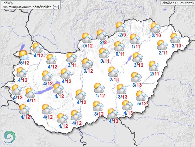Csütörtök hajnalra megérkezhetnek a fagyok /Fotó: met.hu 