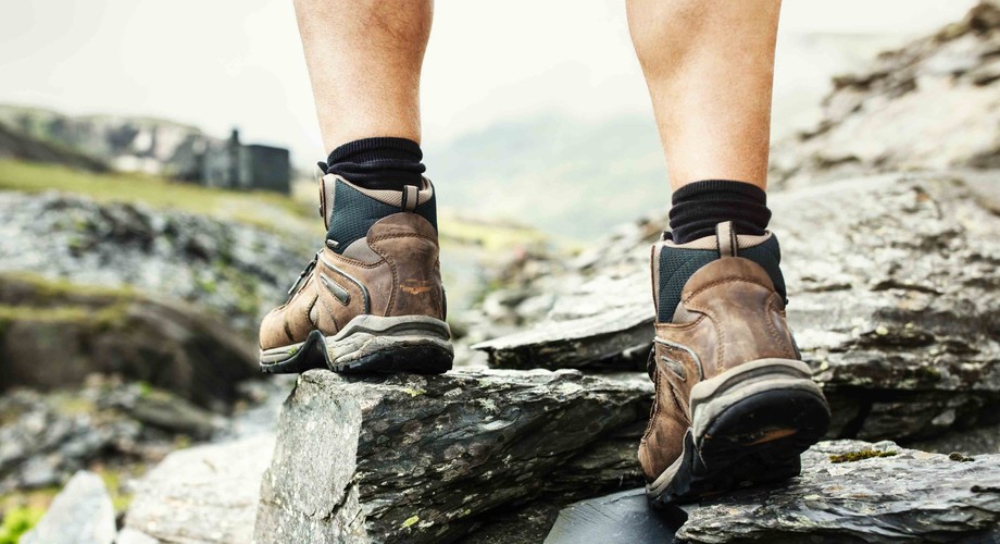 trekking shoes in rain