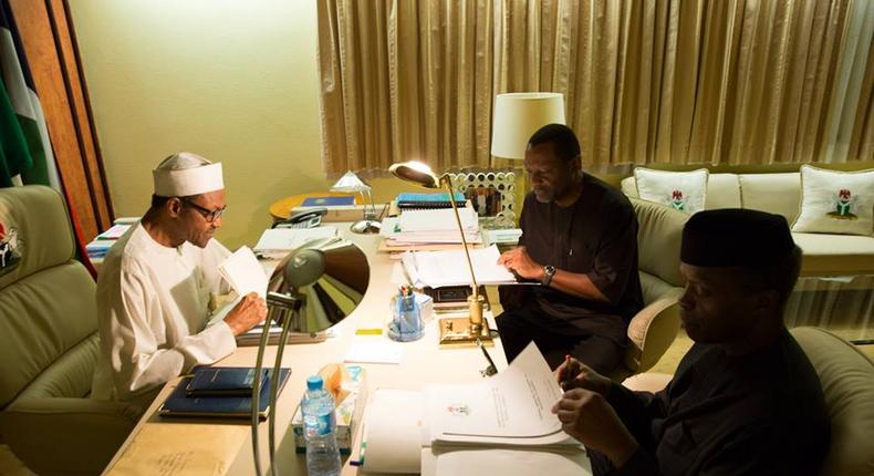 President Buhari, Udoma Udo Udoma and Yemi Osinbajo