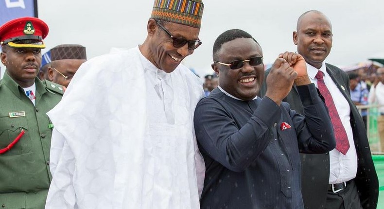 President Muhammadu Buhari and Governor Ben Ayade [NairaLand Forum]