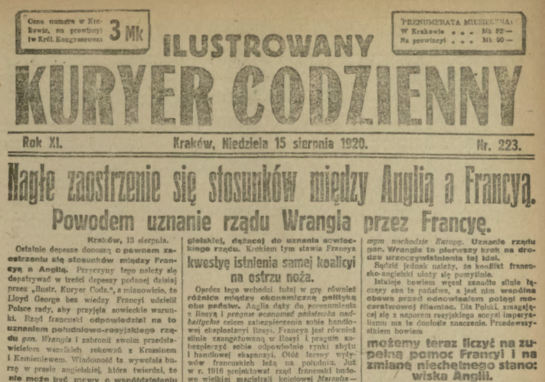 Ilustrowany Kurier Codzienny - 15 sierpnia 1920 r.
