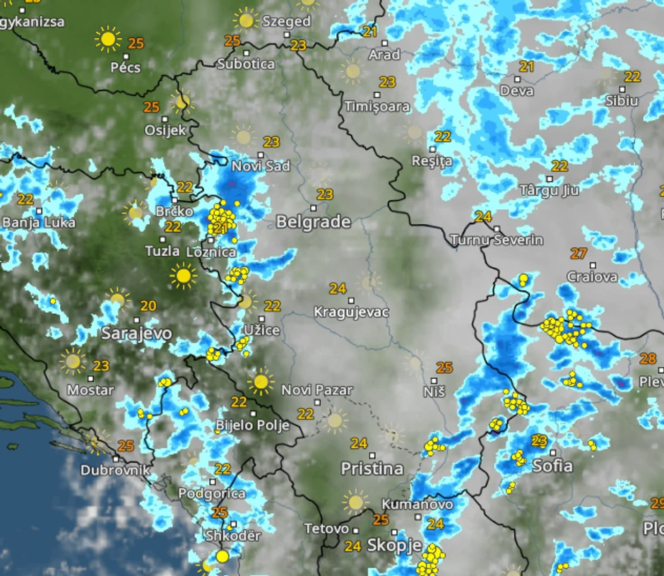 Kretanje nevremena u 17 sati