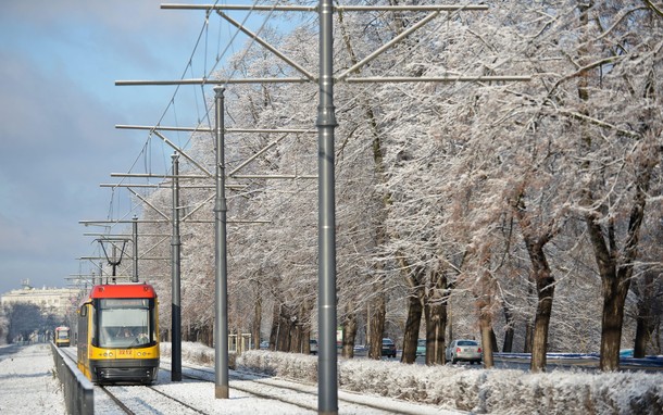 WARSZAWA ŚNIEG W MIEŚCIE