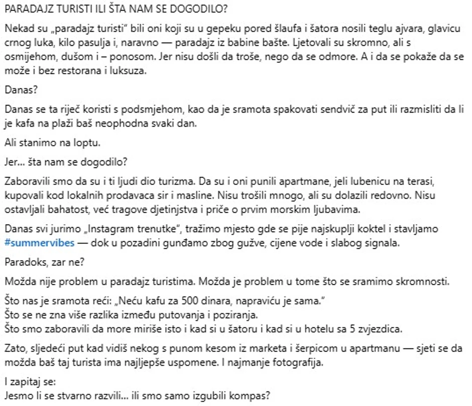 Paradajz turisti objava