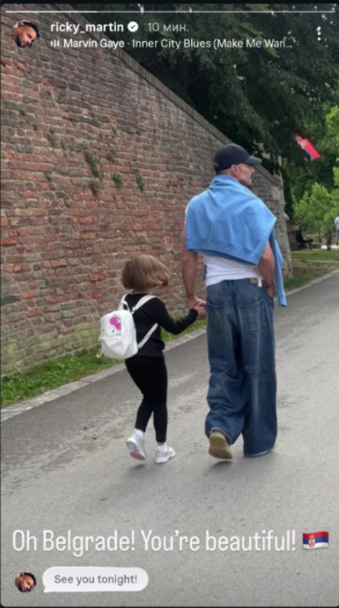 Riki Martin sa ćerkom na Kalemegdanu