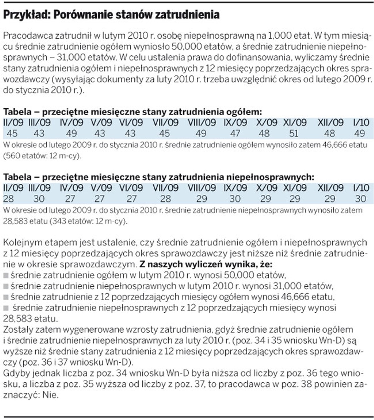 Przykład: Porównanie stanów zatrudnienia