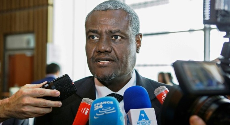 AU Commisioner Moussa Faki, pictured on January 31, 2017 in Addis Ababa, criticised member states for a lack of solidarity to combat famine and drought, with the situation set to worsen as the rainy season ends