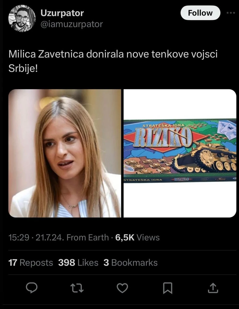 Postovi na društvenoj mreži X o ministarki Milici Đurđević Stamenkovski