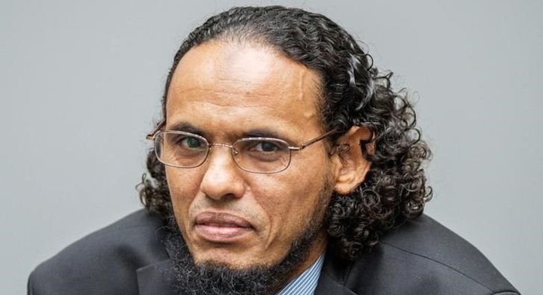 Ahmad al-Faqi al-Mahdi appears at the International Criminal Court in The Hague, Netherlands, August 22, 2016 at the start of his trial on charges of involvement in the destruction of historic mausoleums in Timbuktu during Mali's 2012 conflict. 