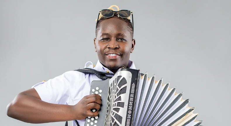 DJ Fatxo posing with an accordion