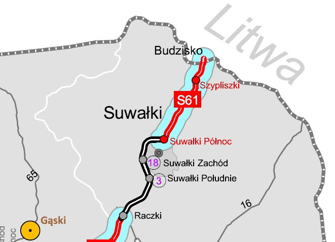 S61 koniec obwodnicy Suwałk — Budzisko