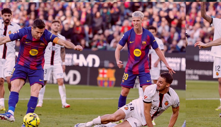 Lewandowski jak profesor. Z wielkim spokojem umieścił piłkę w bramce. Koszmarne pudło Yamala