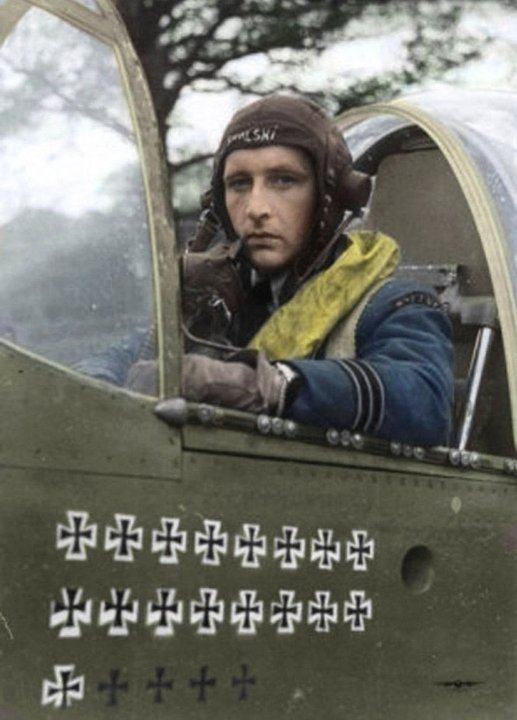 Stanisław Skalski, as myśliwski, który zestrzelił najwięcej wrogich samolotów wśród polskich pilotów. 