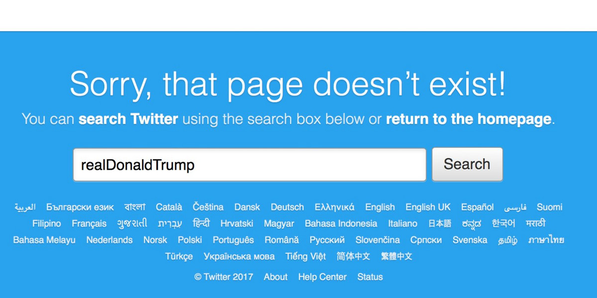 Konto @realDonaldTrump zostało wyłączone na 11 minut