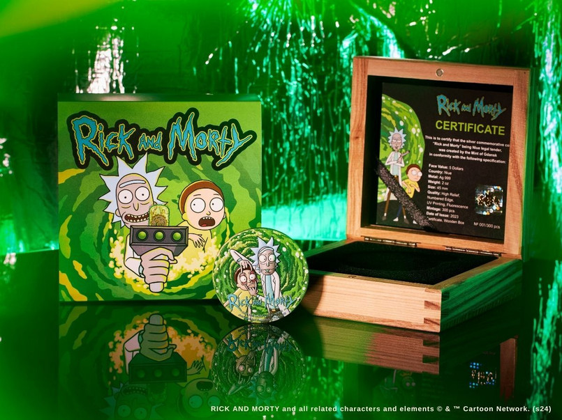 Moneta kolekcjonerska "Rick i Morty" wraz z certyfikatem