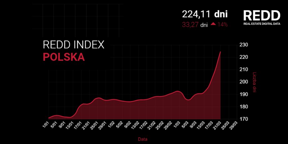 REDD Index prezentuje jak długo właściciele biur czekają na wynajęcie