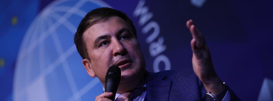 Micheil Saakaszwili, były prezydent Gruzji, na XIII Forum Europa - Ukraina. Jasionka, 4 lutego 2020 r. 