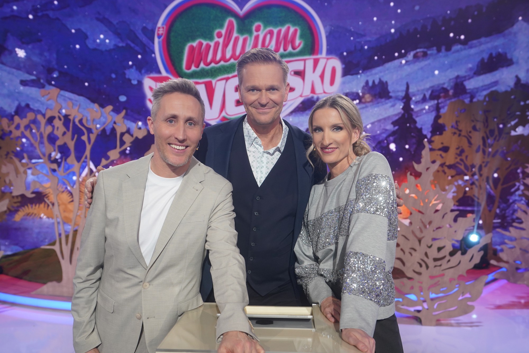 Obľúbená šou TV JOJ Milujem Slovensko - Matej Sajfa Cifra, Martin Nikodým a Adela Vinczeová.