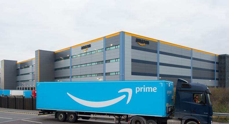 Amazon's warehouse at Tilbury in Essex, east of London.