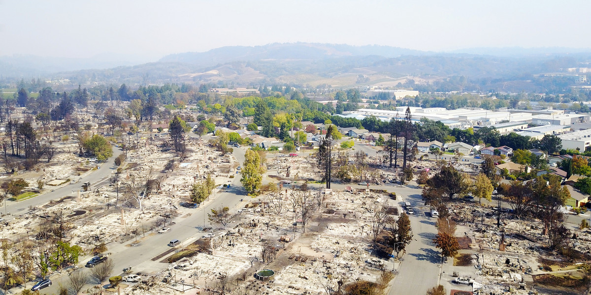 Aerial photos reveal the shocking damage of California's deadliest wildfire on record