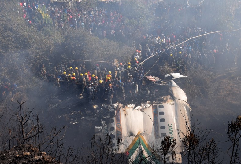 Szczątki samolotu Yeti Airlines w pobliżu nepalskiej Pokhary