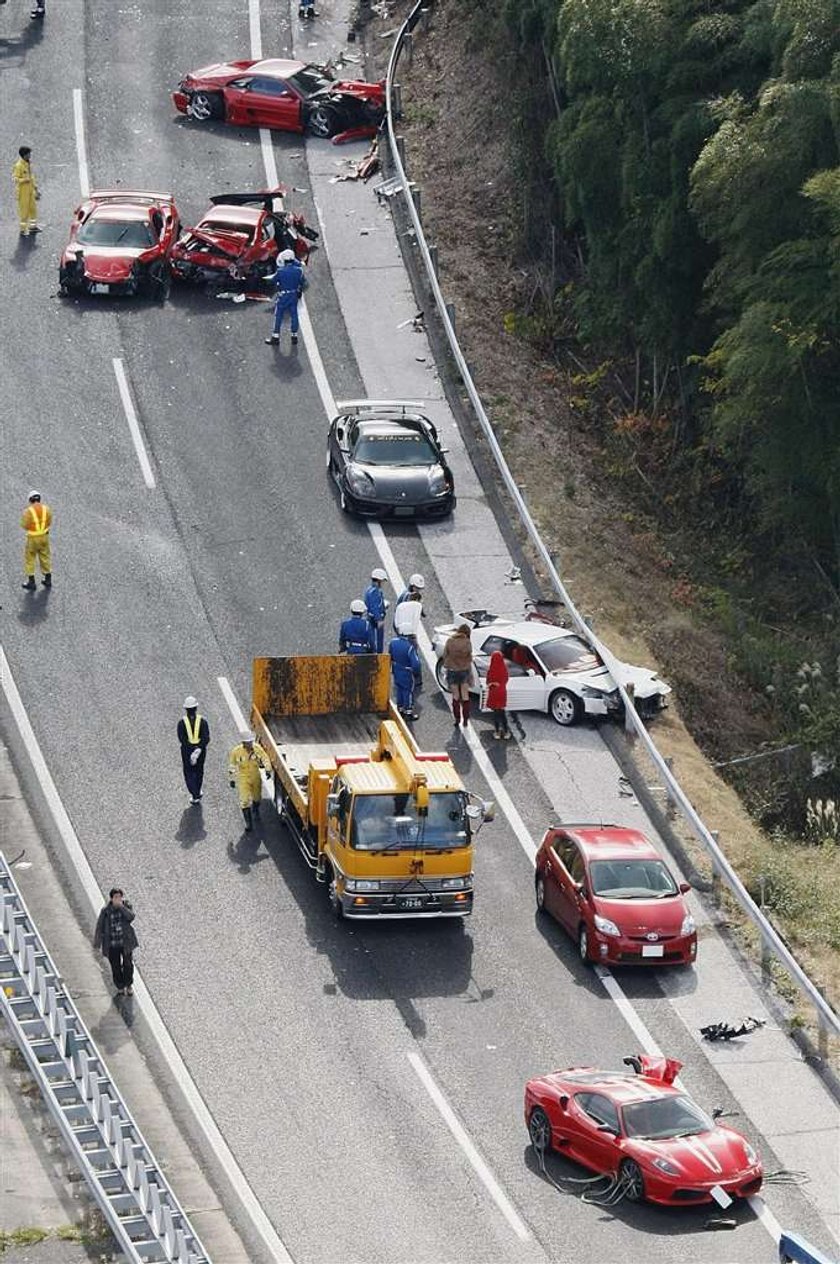 japonia, wypadek, ferrari