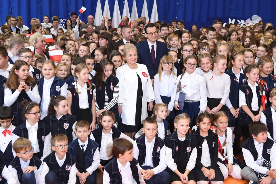 Mateusz Morawiecki w szkole w Radzyminie