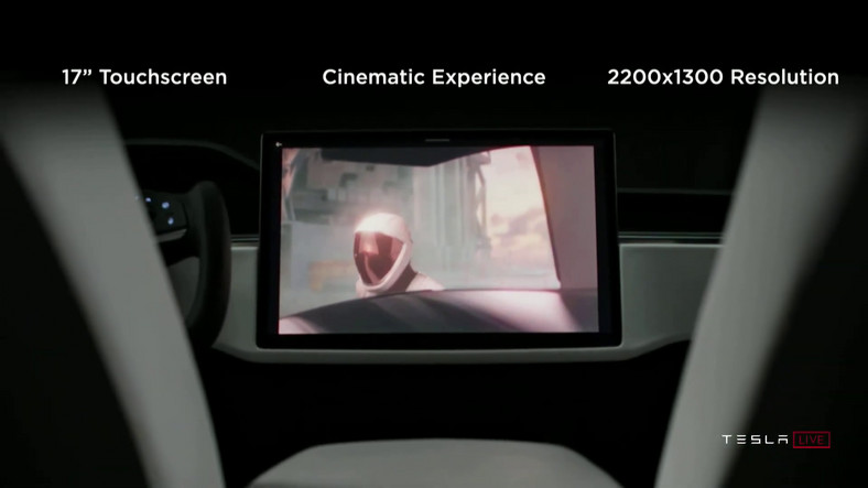 Kino samochodowe na ekranie w Tesli Model S