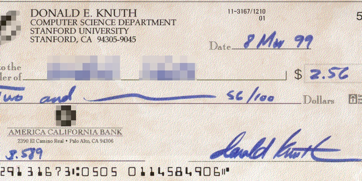 A "Knuth reward check."