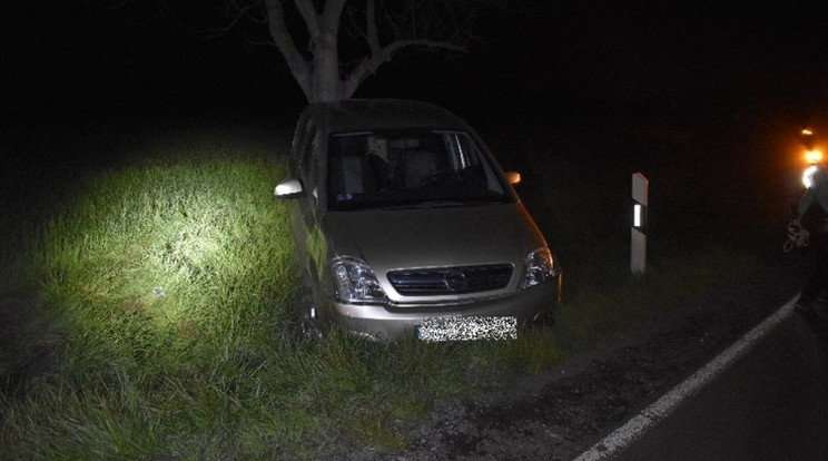 Árokba borult egy autó, amit egy ittas sofőr vezetett / Fotó: police.hu