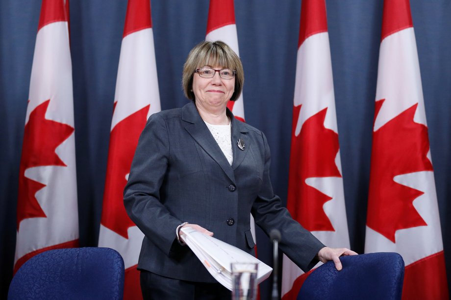 Anne McLellan, Chair of the Task Force on Cannabis Legalization and Regulation, arrives at a news conference in Ottawa, Ontario, Canada December 13, 2016.