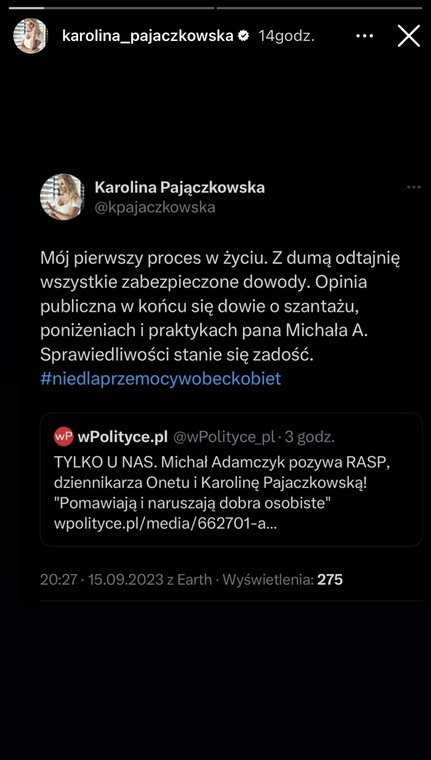 Relacja Karoliny Pajączkowskiej