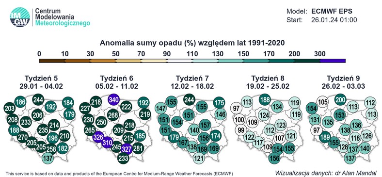 W lutym zamiast deszczu coraz częściej padał będzie śnieg