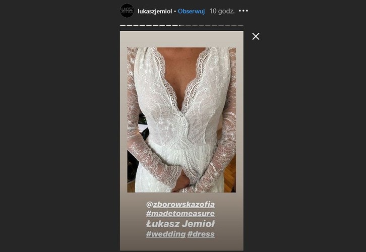 suknia ślubna Zofii Zborowskiej