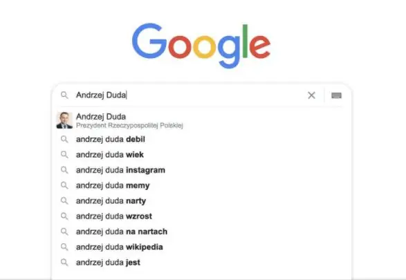 Automatyczne podpowiedzi Google