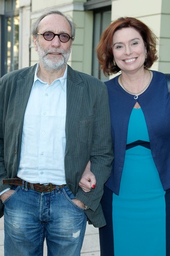 Jan Kidawa-Błoński z żoną Małgorzatą Kidawa-Błońską na premierze filmu 'Cud historii'