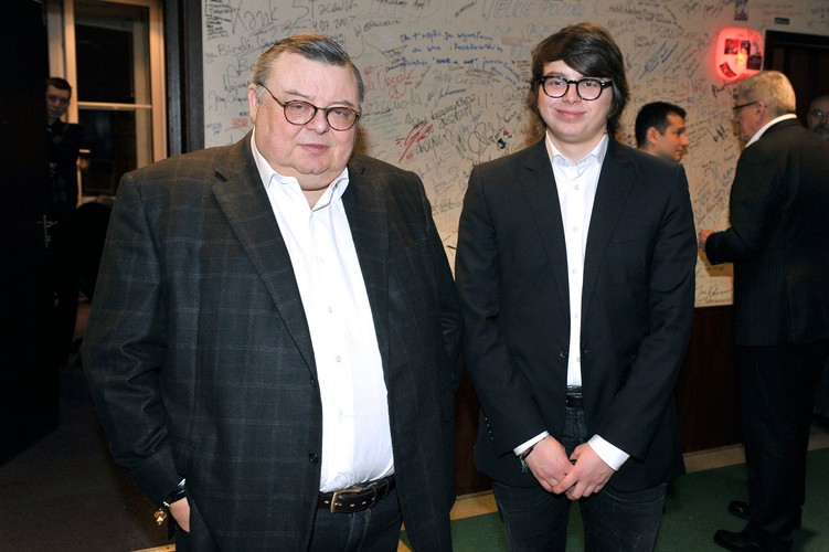 Wojciech Mann z synem Marcinem