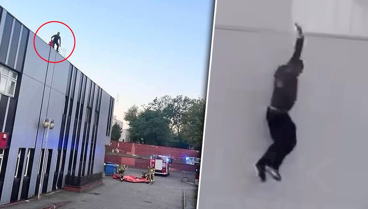 Wyskoczył z karetki, wszedł na dach szpitala i skoczył. Szczegóły szokującej interwencji w stolicy