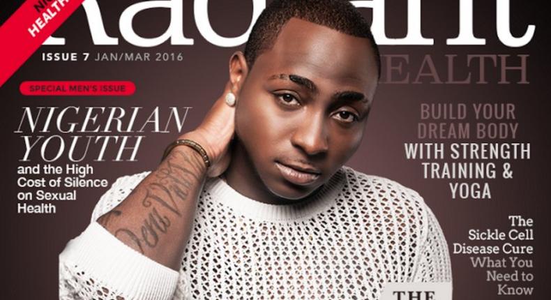 Davido on the cover of Radiant Health magazine