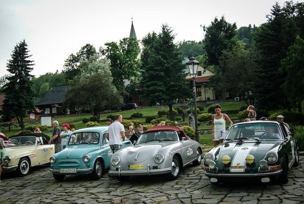 rajd wystawa w Lanckoronie, Zaporoz˙ec ZAZ-965 1964, Porsche 356 1959, Porsche 911 1966 nie uzyw