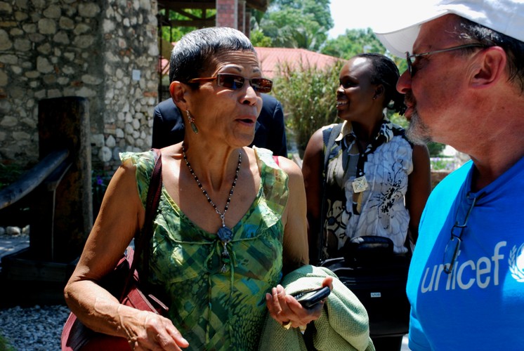 Florence Elie i Marek Krupiński z polskiego UNICEF