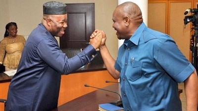 Nyesom Wike and Godswill Akpabio. (Daily Trust)