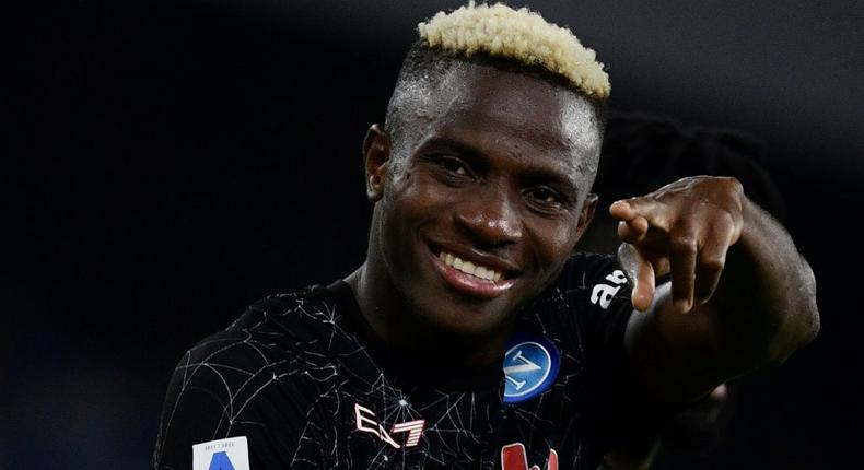 Nigerian forward Victor Osimhen completed a busy week for club and country as he scored Napoli's winner Creator: Filippo MONTEFORTE