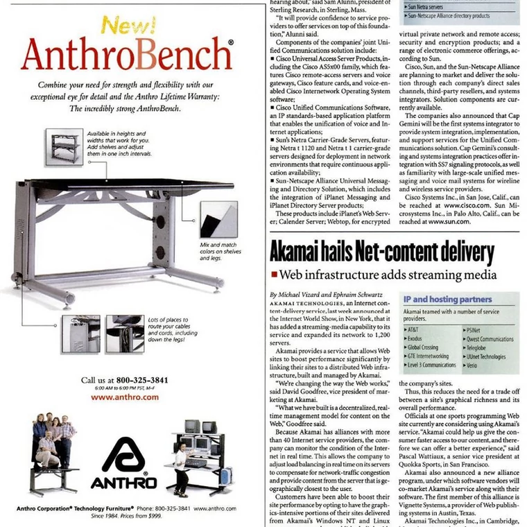 Reklama AnthroBench z magazynu Info World (1999)