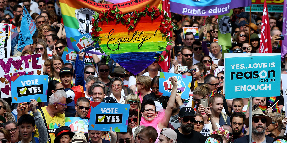 Sydneysiders Rally For Marriage Equality Ahead Of National Postal Vote On Same-Sex Marriage