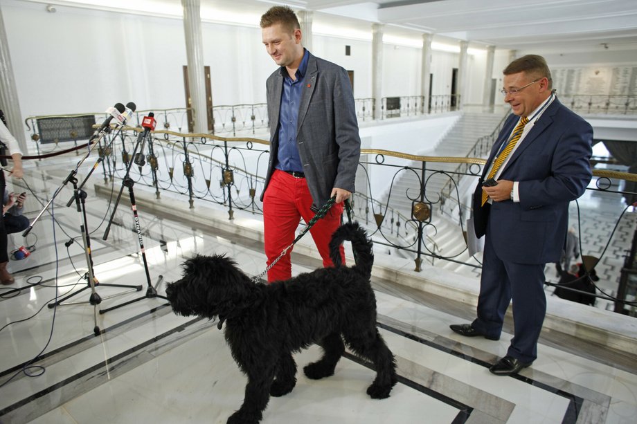 Andrzej Rozenek i Wasyl w Sejmie, październik 2013 r.