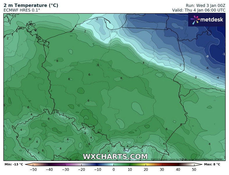Do czwartku zima utrzyma się na północnym wschodzie Polski