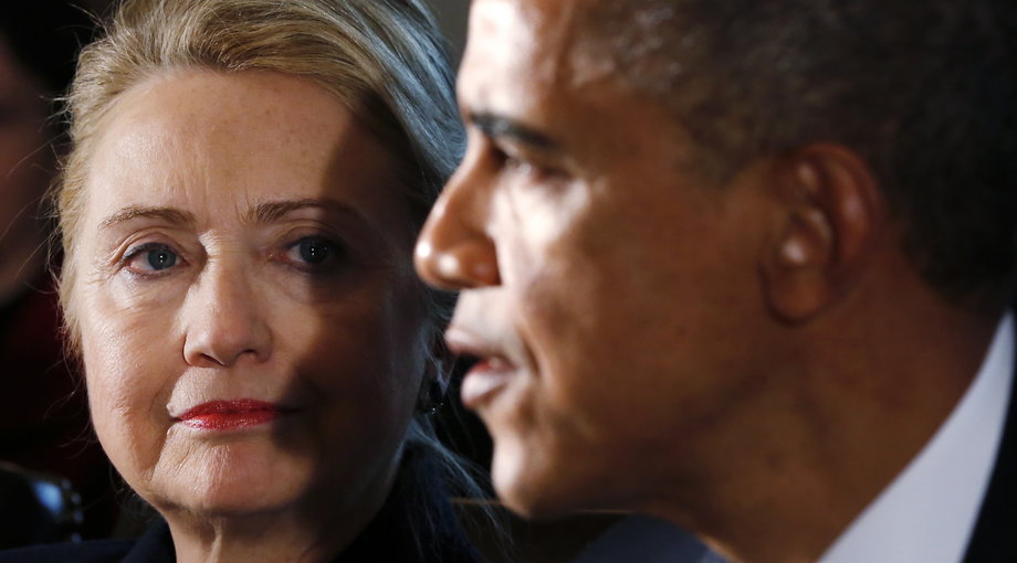 Clinton with President Barack Obama while she was secretary of state at the White House in 2012.