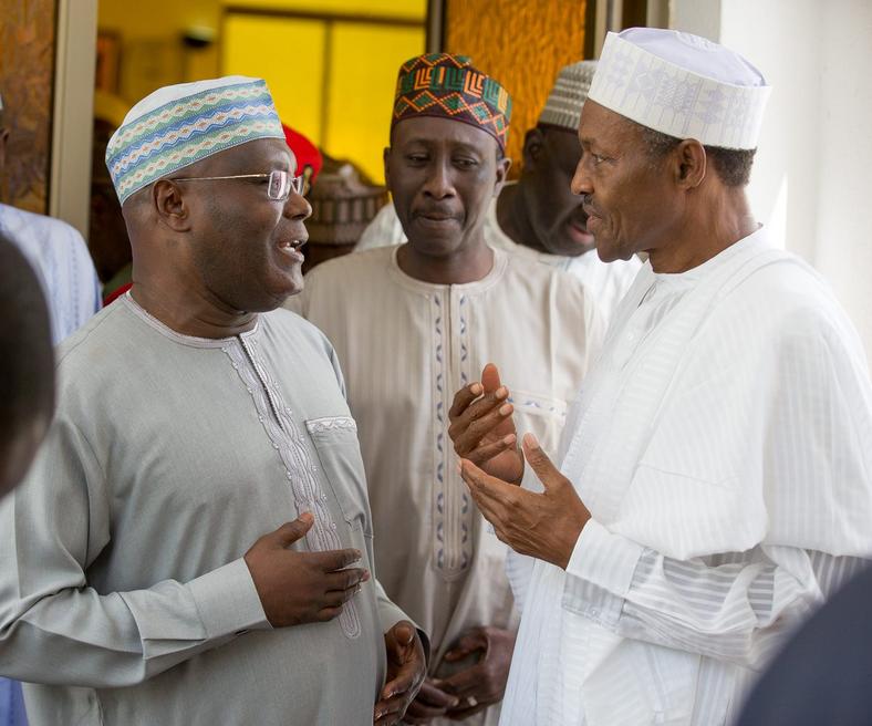 Atiku (left) and Buhari (right) were the main contenders in the 2019 presidential election that was contested by 71 other candidates 