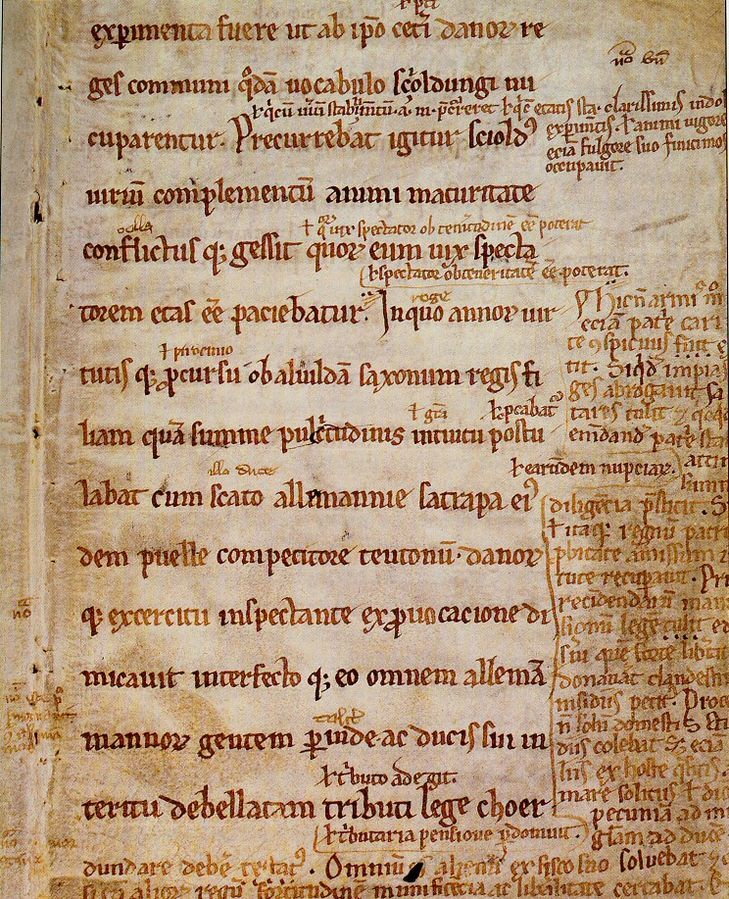 Strona z kroniki Gesta Danorum (Domena publiczna)
